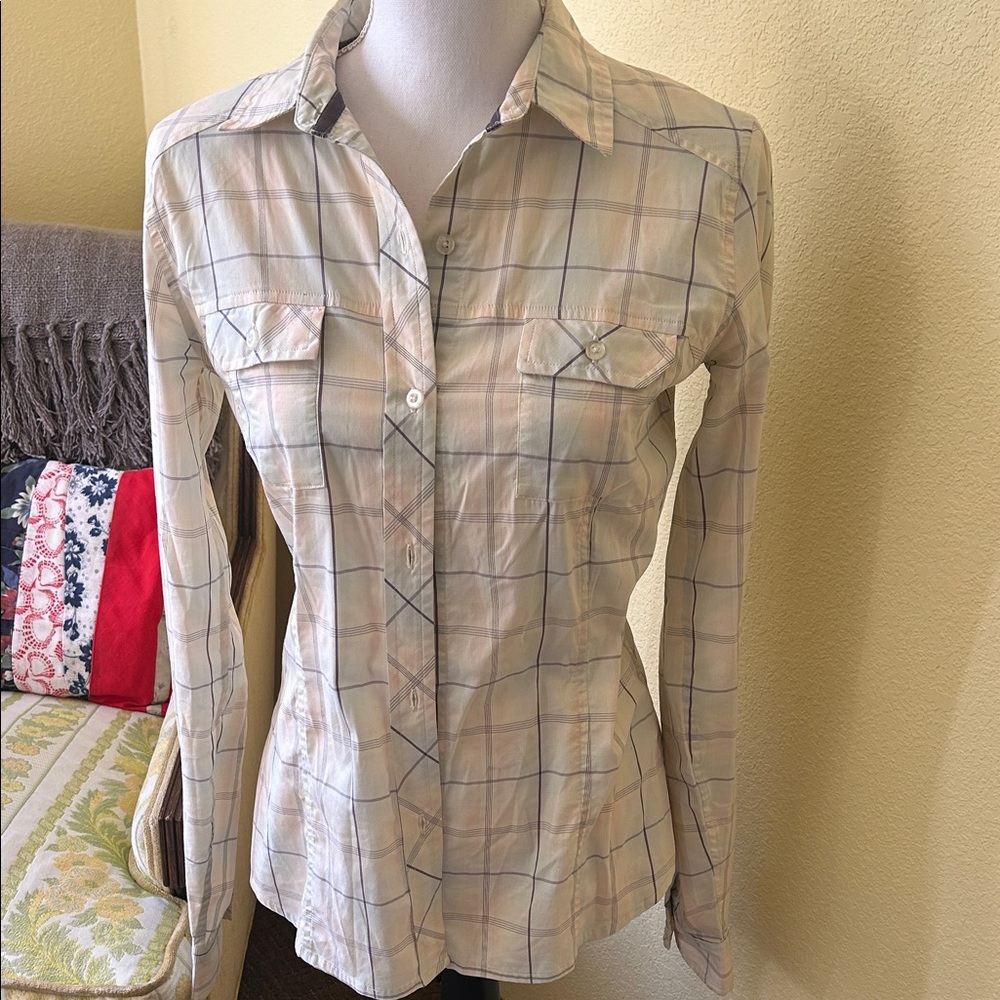 Arc'teryx Cream Plaid Button-Down Shirt